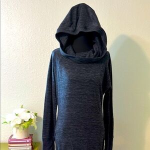 Dark Gray Hooded Sweater Dress